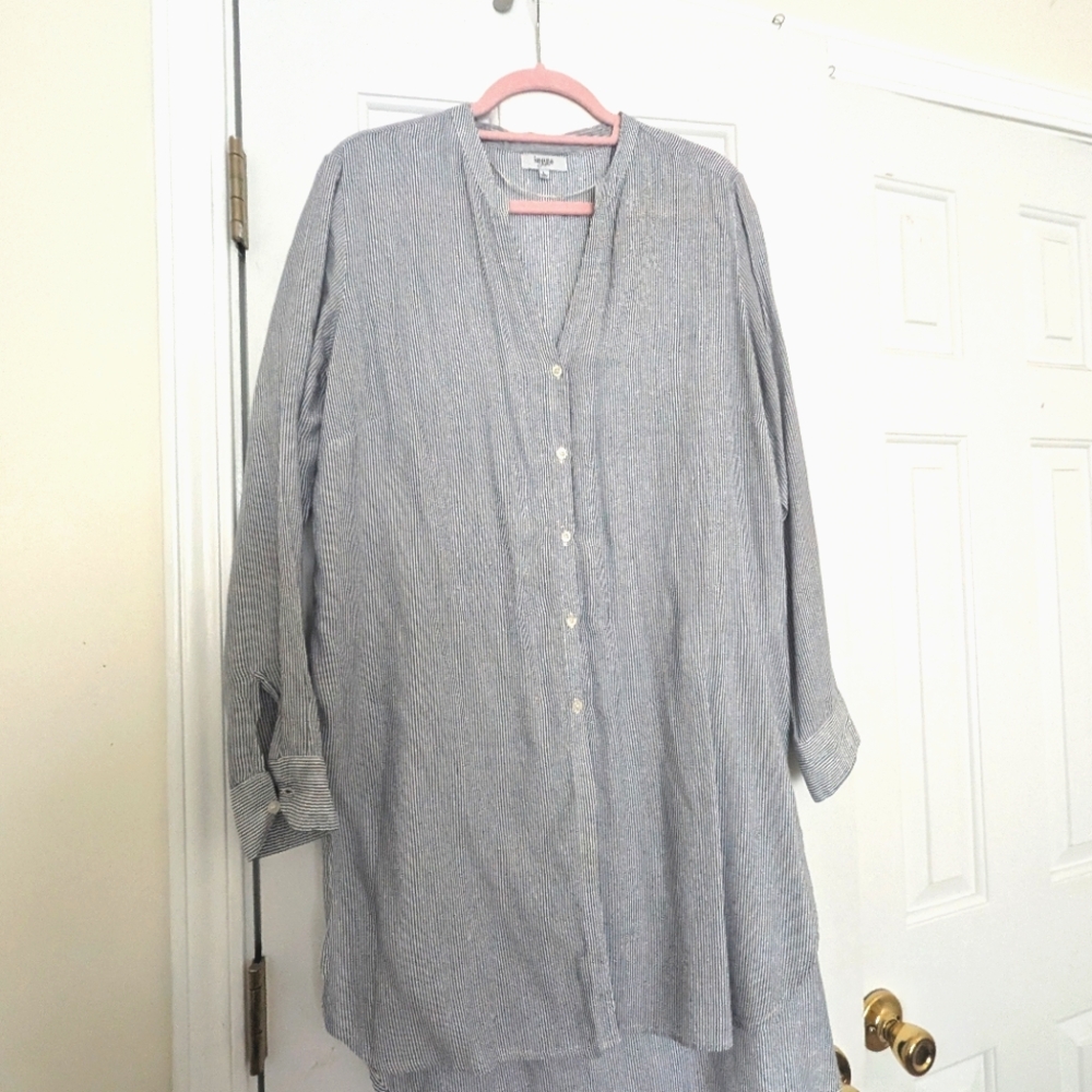 Navy Pinstripe Shirt dress